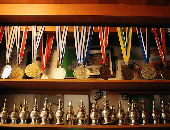 Awards and trophies representing extraordinary achievement